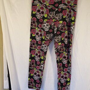 No Boundaries Juniors' Floral Sugar Skull Leggings - X-Large (15-17)